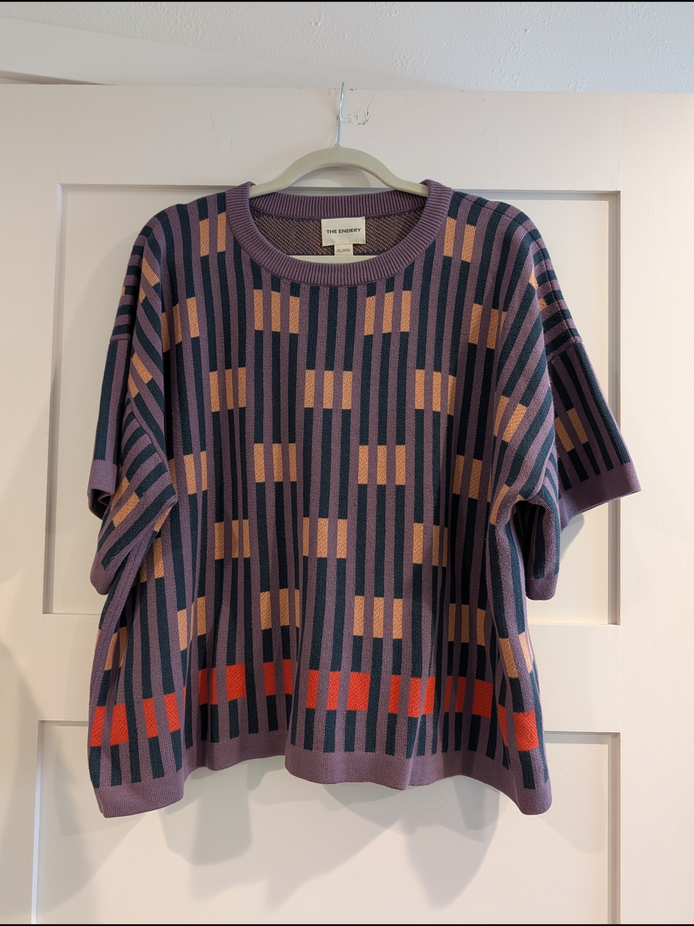THE ENDERY Bauhaus Short Sleeve Sweater Tee - Rhodolite